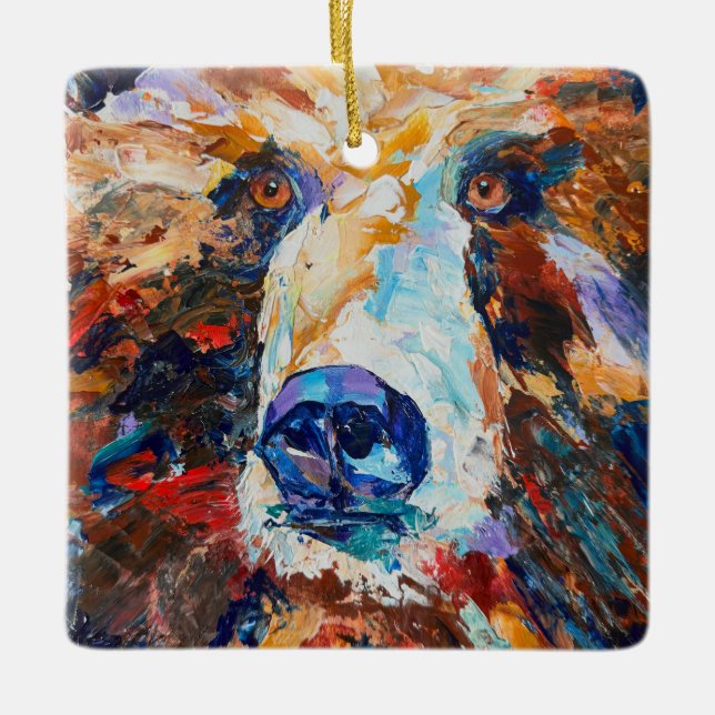 "In the Bear's Gaze" Ceramic Ornament (Vorderseite)