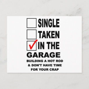 IN THE GARAGE BUILDING A HOT ROD POSTKARTE