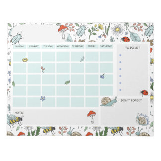 In the Garden Open Dated Desk Calendar Notepad Notizblock