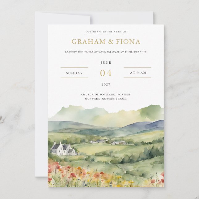 In the Glen Watercolor Invitation Einladung (Vorderseite)