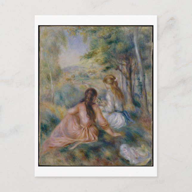 "In the Meadow" von Renoir Painting Postcard Postkarte (Vorderseite)