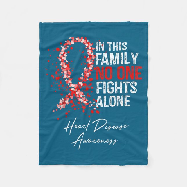 In This Family Fights Alone Heart Disease Awarenes Fleecedecke (Vorderseite)