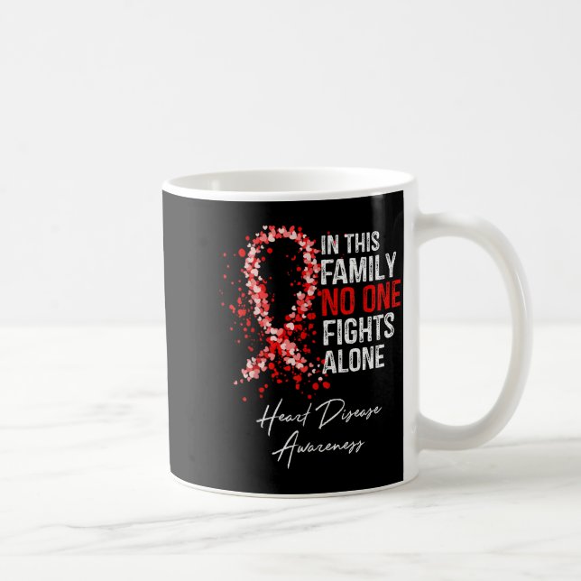 In This Family Fights Alone Heart Disease Awarenes Kaffeetasse (Rechts)