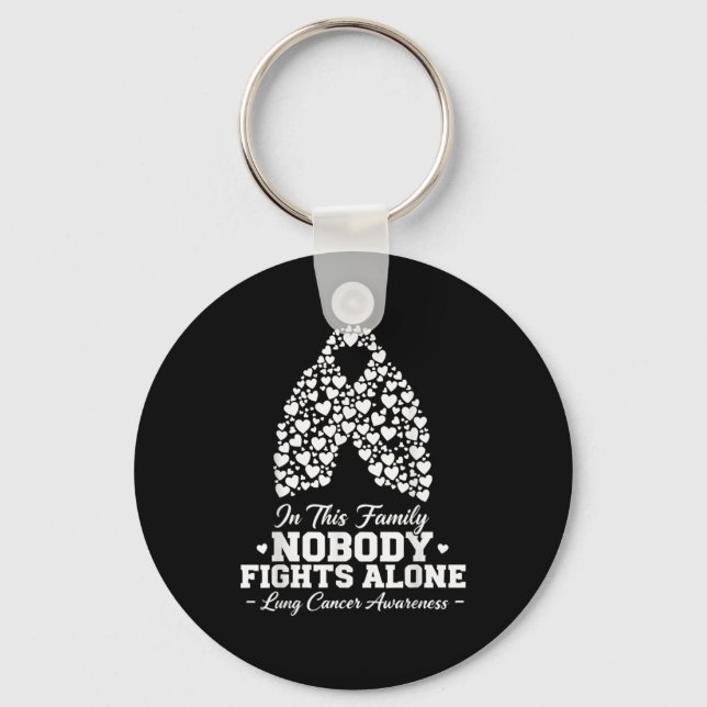 In This Family Nobody Fights Alone Lung Cancer Shi Schlüsselanhänger (Vorderseite)