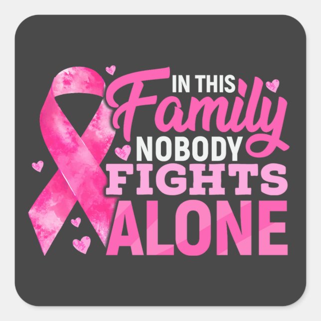 In this Family Nobody Fights Alone Quadratischer Aufkleber (Vorderseite)