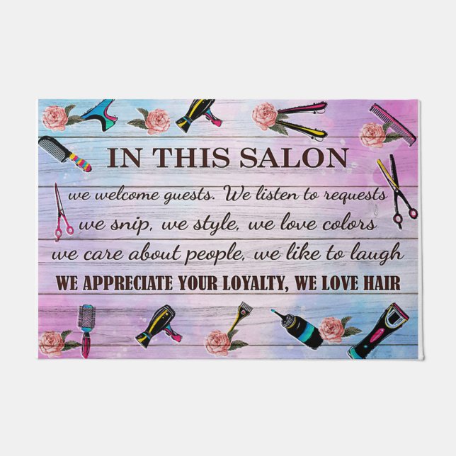 In This Salon Doormat, We Love Hair Mat Fußmatte (Vorderseite)