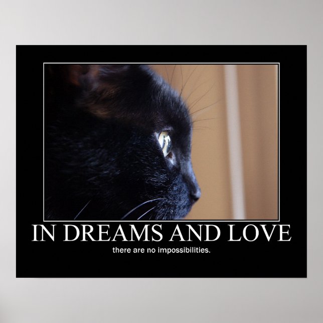 In Träumen und Liebe Katzen Inspiration Kunstwerk Poster (Vorne)