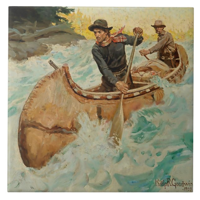 In unruhigen Gewässern Western Art von Philip R Go Fliese (Vorderseite)
