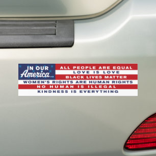 In unserem Amerika ist Liebe Liebe kein Mensch ist Autoaufkleber