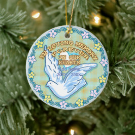 In unseren Herz-Gedächtnisornamenten Keramik Ornament