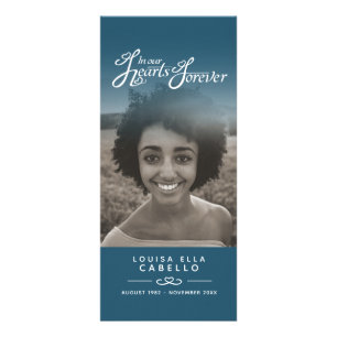 In unseren Herzen Beerdigung Programm weiß und Sta