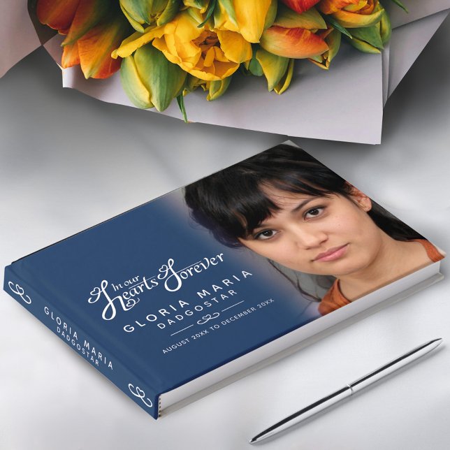 In unseren Herzen für immer Beerdigung Foto blau s Gästebuch (Von Creator hochgeladen)