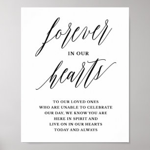 In unseren Herzen für immer Gedenk-Hochzeitsschild Poster