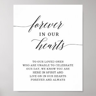 In unseren Herzen für immer Gedenk-Hochzeitsschild Poster