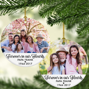 In unseren Herzen für immer Sympathie Gedenken 2 F Keramik Ornament