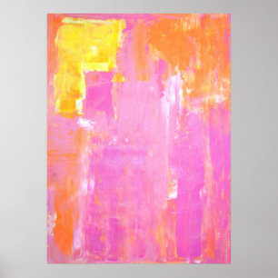 "In Verlegenheit gebrachte" rosa und orange Poster