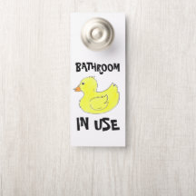 In Verwendung / Gelbkautschuk Ducky Badezimmer Tür