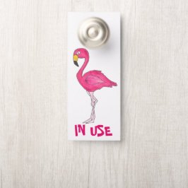 In Verwendung / Vacant rosa Flamingo Bird Badezimm Türanhänger