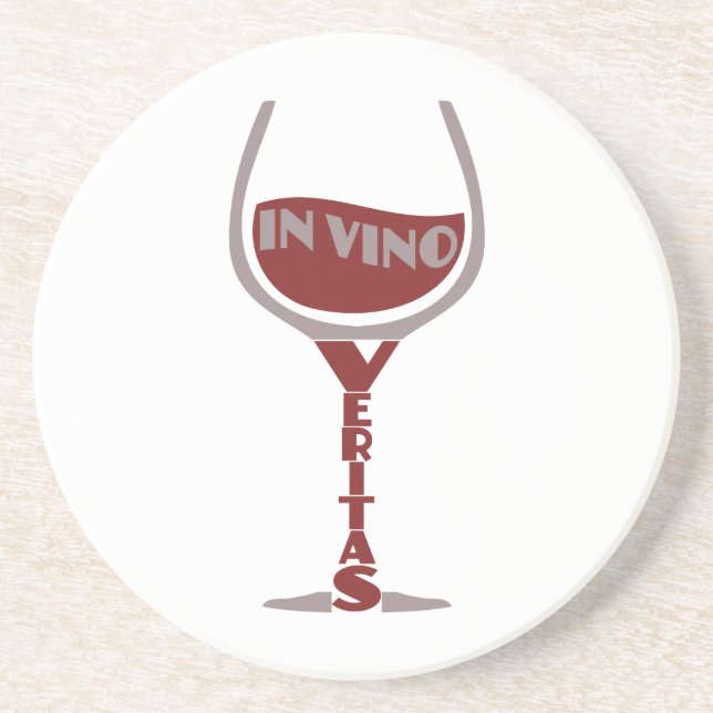 In Vino Veritas benutzerdefinierter Untersetzer (Vorne)