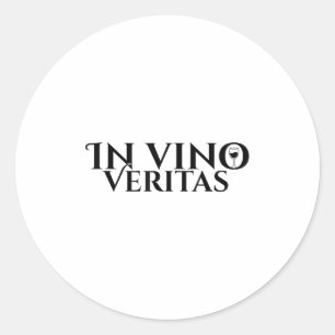 In Vino Veritas _ Latin _ Ancient Rome _ Wine Lieb Runder Aufkleber