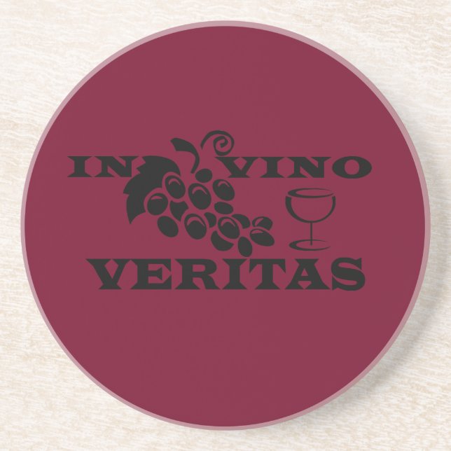 in vino veritas latin-Sätzen über Wein Getränkeuntersetzer (Vorne)