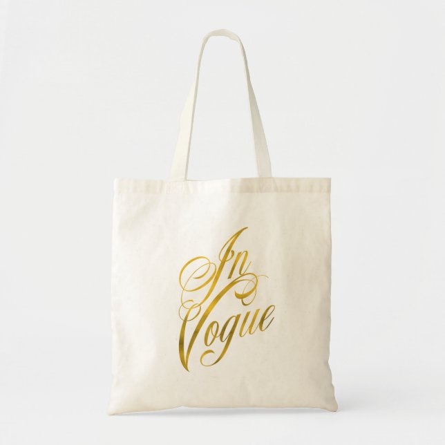In Vogue Quote Imitate Gold Foil Metallic Mode Tragetasche (Vorne)