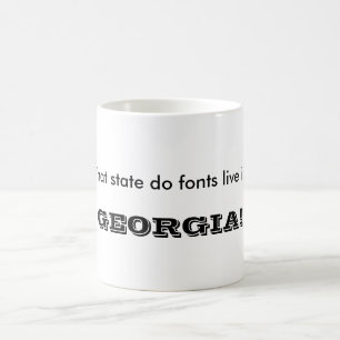 In welchem Staat leben Schriftart? Tasse