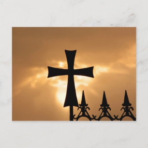 In Wrought-iron Cross ist Fence Postkarte
