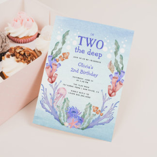 In zwei der tiefen Korallenriff 2. Geburtstag Einladung
