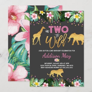 In zwei der wilden Geburtstage Einladung Jungtiere