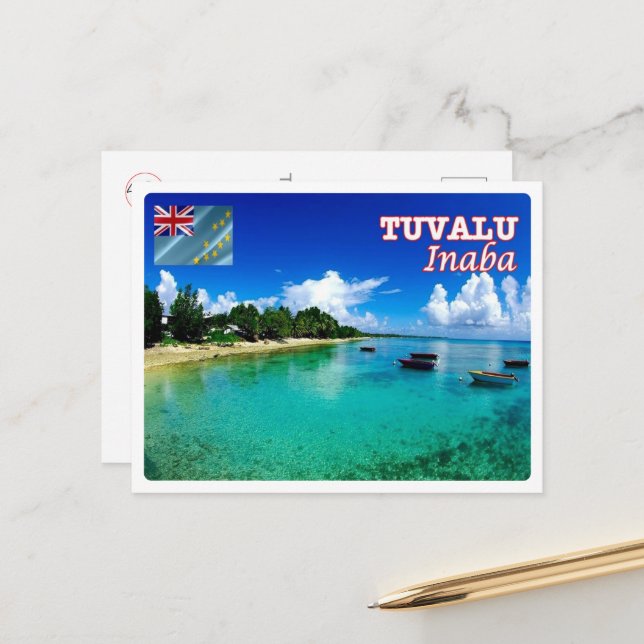 Inaba - Tuvalu - Meeresblick - Postkarte (Vorderseite/Rückseite Beispiel)