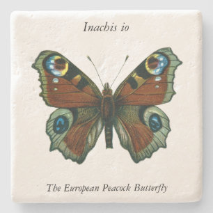Inachis io - Die europäische Pfauenschmetterling Steinuntersetzer
