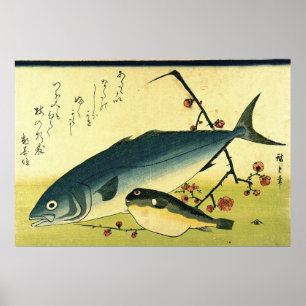Inada & Fugu - Japanische Fischdruckerei in Hirosh Poster