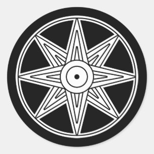Inanna Stern-Symbol Runder Aufkleber