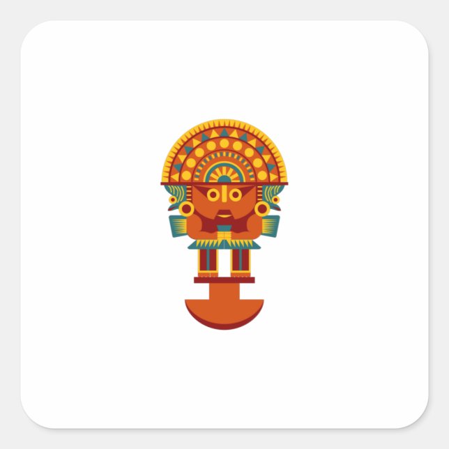 Inca Art Quadratischer Aufkleber (Vorderseite)