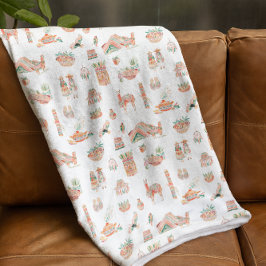 Inca Spirit | Niedlich Illustriert Peru Fleecedecke