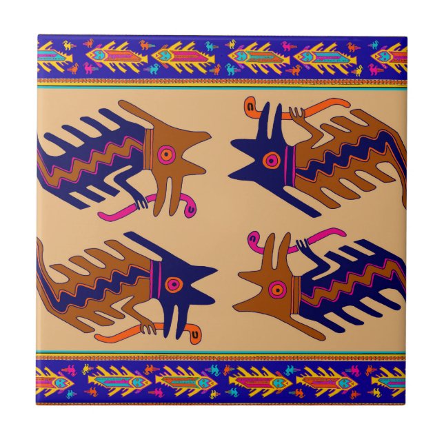 Inca Stamm Serpent Fliese (Vorderseite)