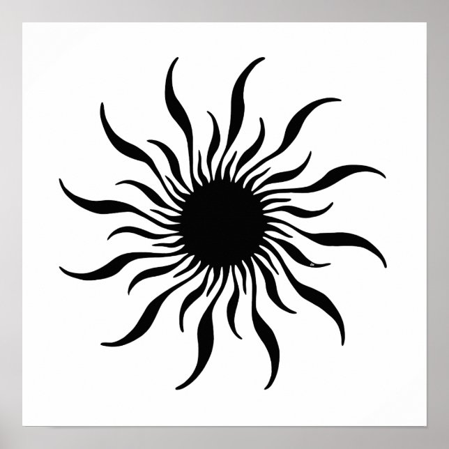 Inca Sun Black/White Poster (Vorne)