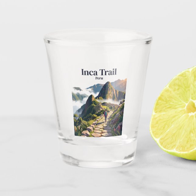 Inca-Trail Peru Schnapsglas (Vorderseite)