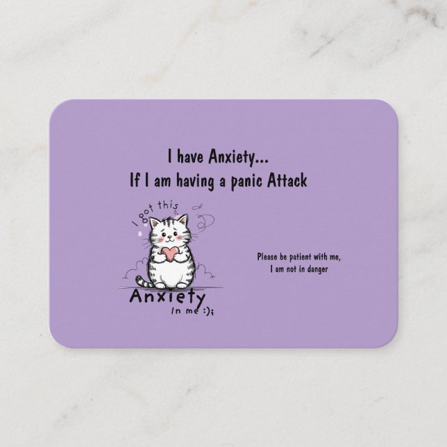 Incase of a Panic Attack Business Card Visitenkarte (Vorderseite)