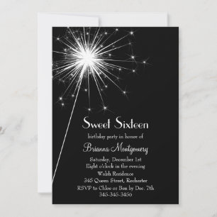 Incendie de l'Sweet sixteen de Sparkles Invitation