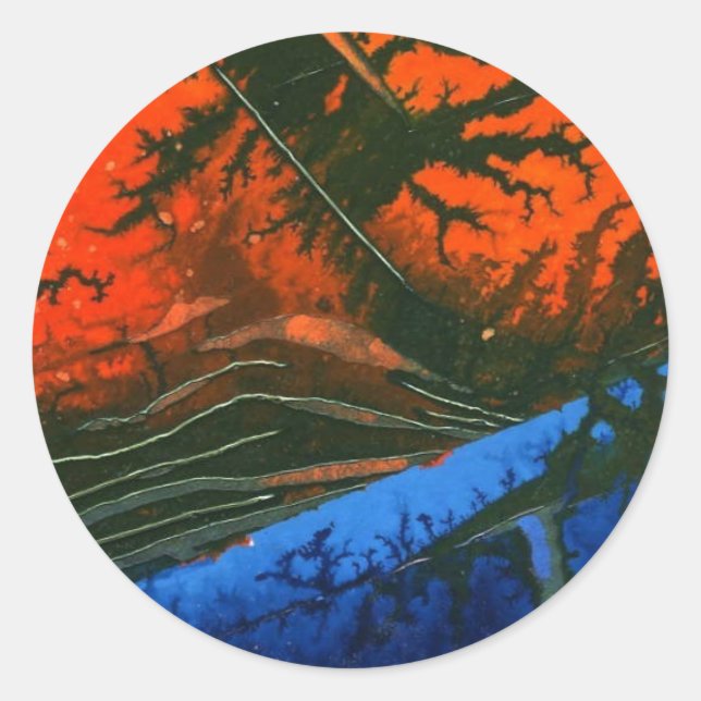 "Incendie de marais" Sticker de conception abstrai (Devant)