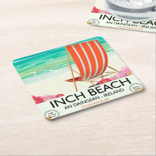 Inch Beach, An Daingean - Irland Reiseplakat Rechteckiger Pappuntersetzer