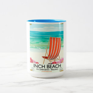 Inch Beach, An Daingean - Irland Reiseplakat Zweifarbige Tasse