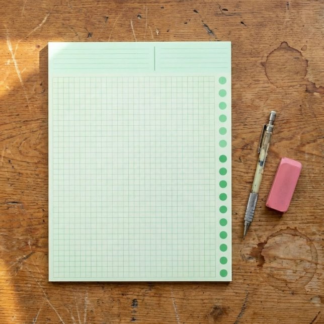 (Inch Ruled Squared) Green Blank Grid Graph Paper Notizblock (promotional green Engineering Graph Pad ruled Company math)