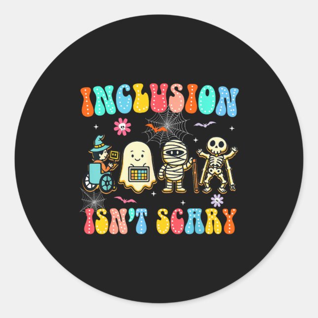 Inclusion Isn't Y Halloween Sped Teacher Women Men Runder Aufkleber (Vorderseite)