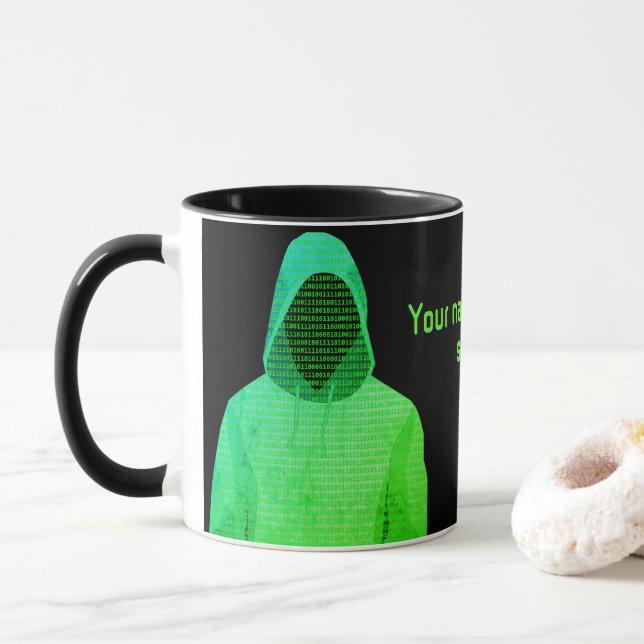 Incognito Cyber Hacker Computer Crime - eigener Sl Tasse (Mit Donut)