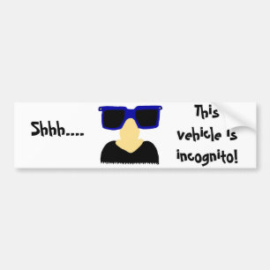 Incognito Mustache & Glasses Autoaufkleber