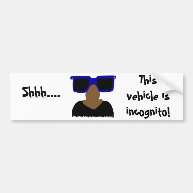Incognito Mustache & Glasses Autoaufkleber (Vorne)