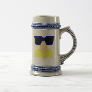Incognito Mustache & Glasses Blonde Stein Bierglas